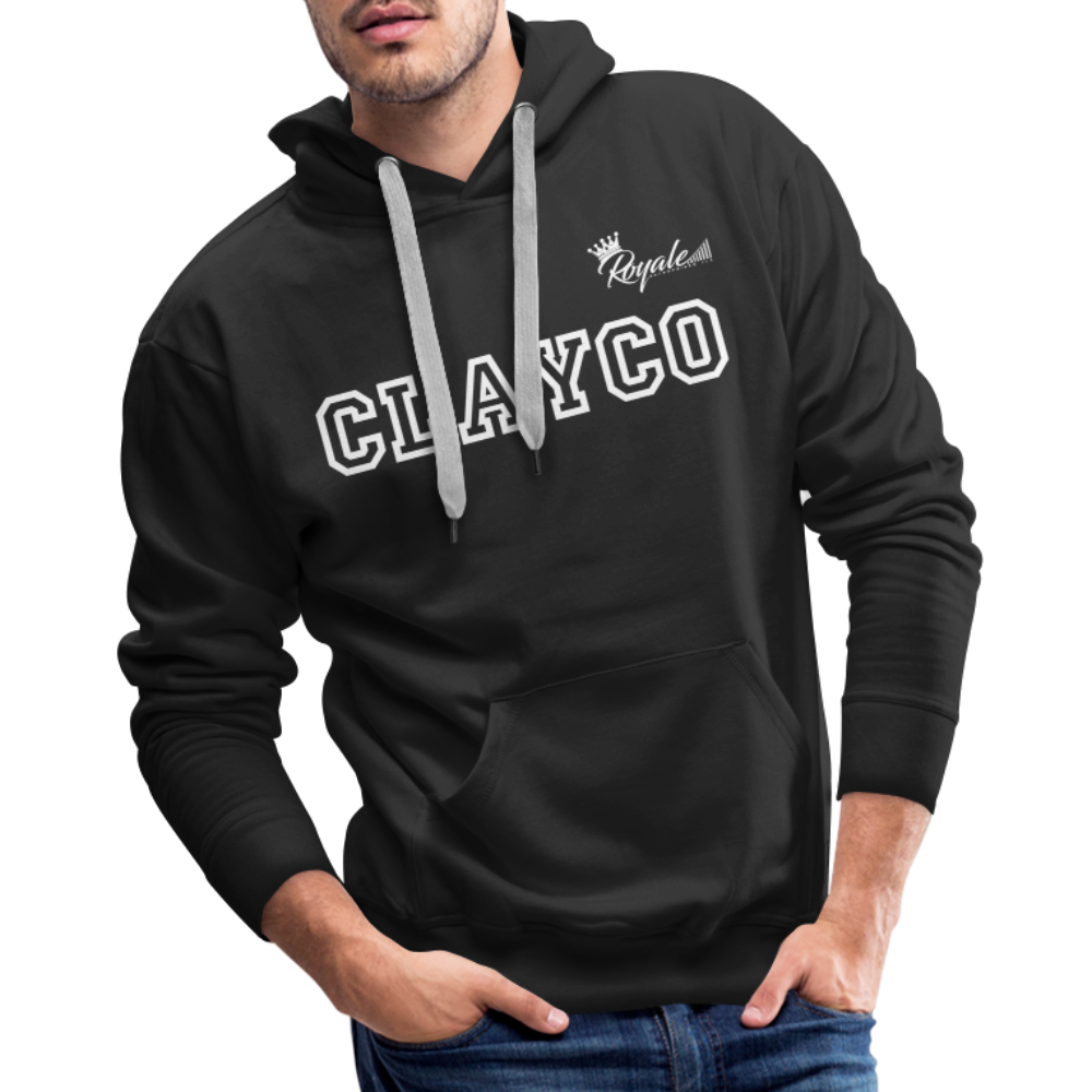 Men’s Premium Hoodie- Clayco (White Lettering) - black