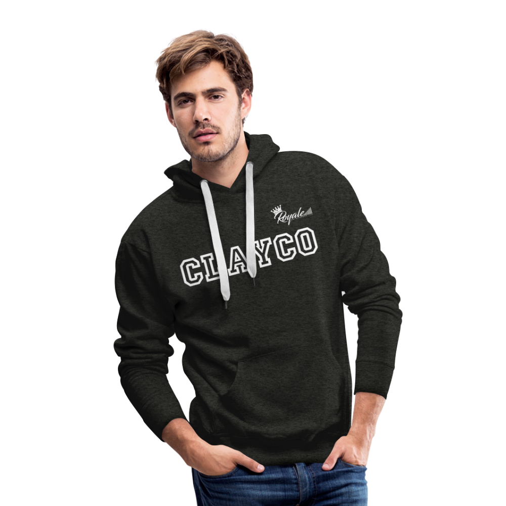 Men’s Premium Hoodie- Clayco (White Lettering) - charcoal grey