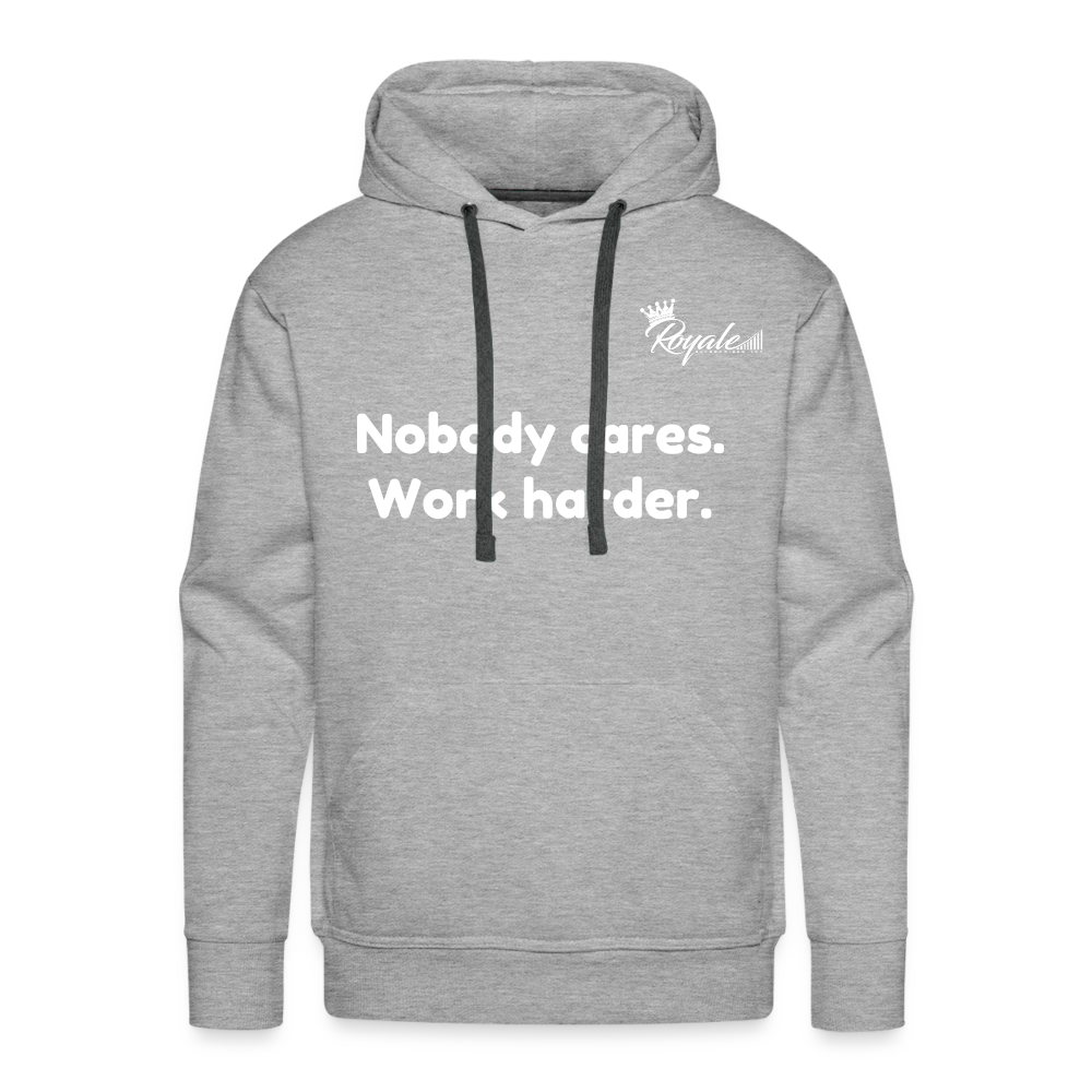 Men’s Premium Hoodie - Work Harder - heather grey