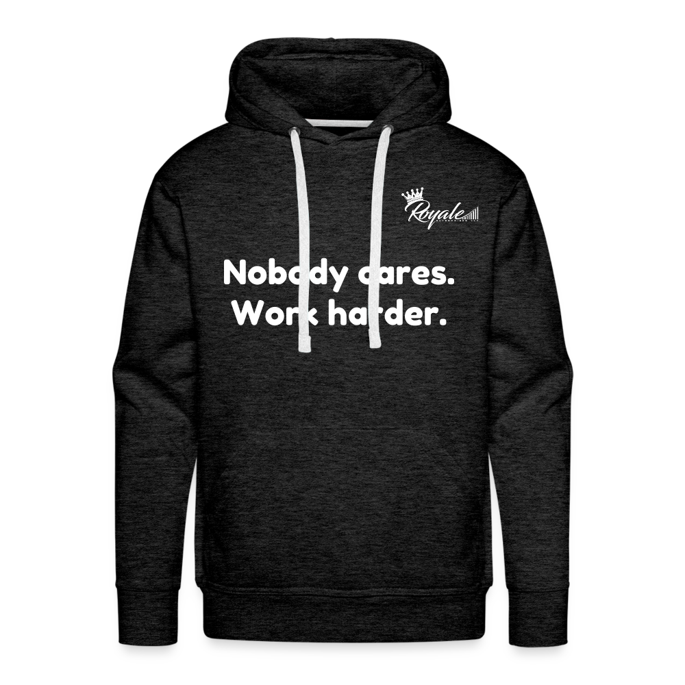 Men’s Premium Hoodie - Work Harder - charcoal grey