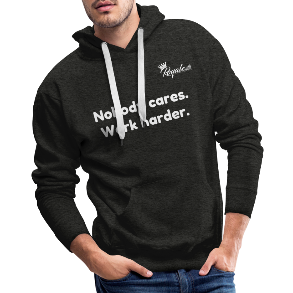 Men’s Premium Hoodie - Work Harder - charcoal grey