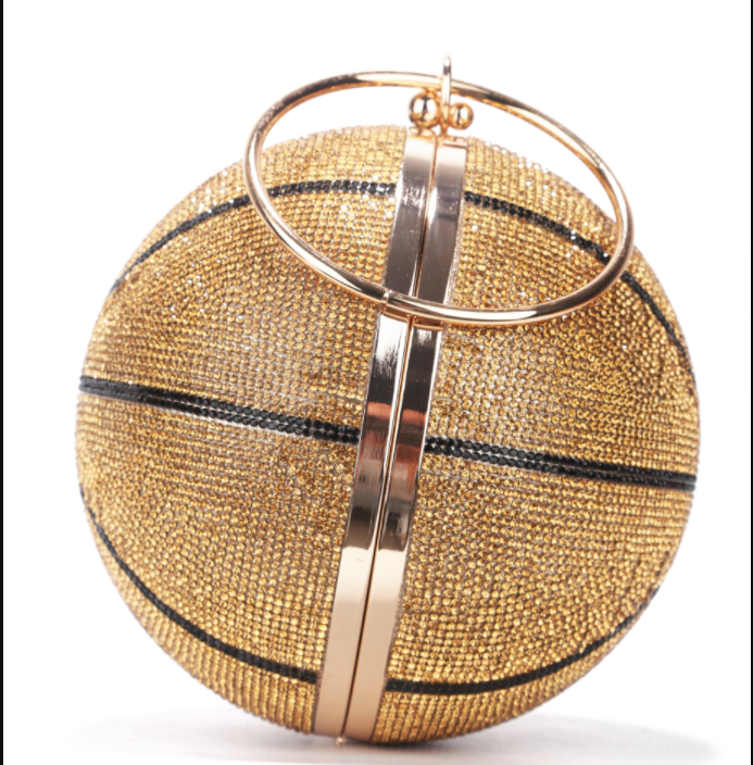 Gold Basketball Bling Clutch (Large)