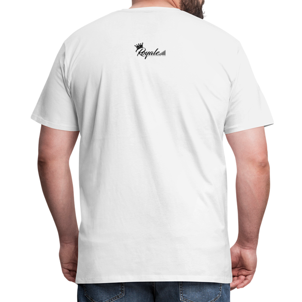 Men's Premium T-Shirt - Self Employed (Black lettering / logo on back) - white