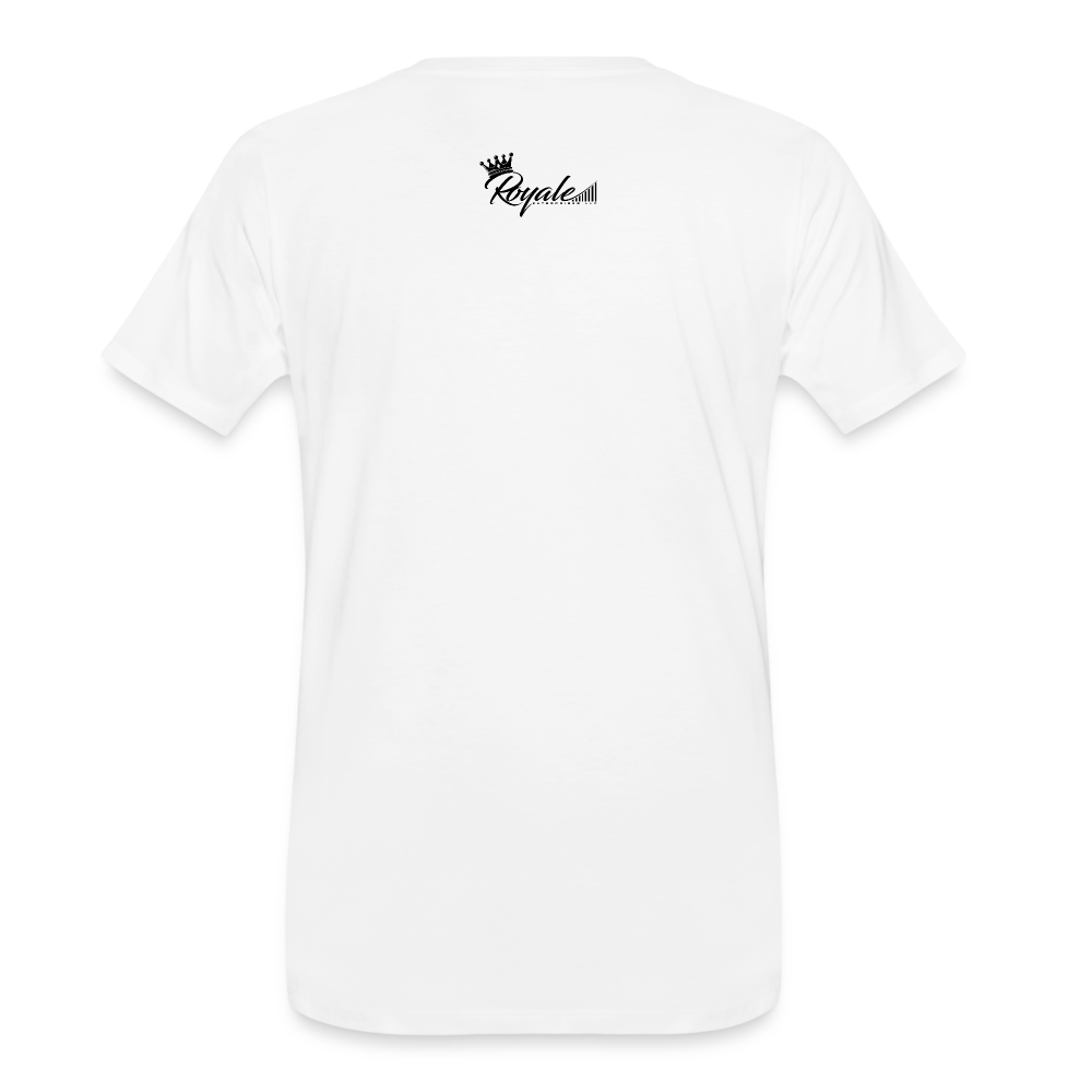 Men's Premium T-Shirt - Self Employed (Black lettering / logo on back) - white