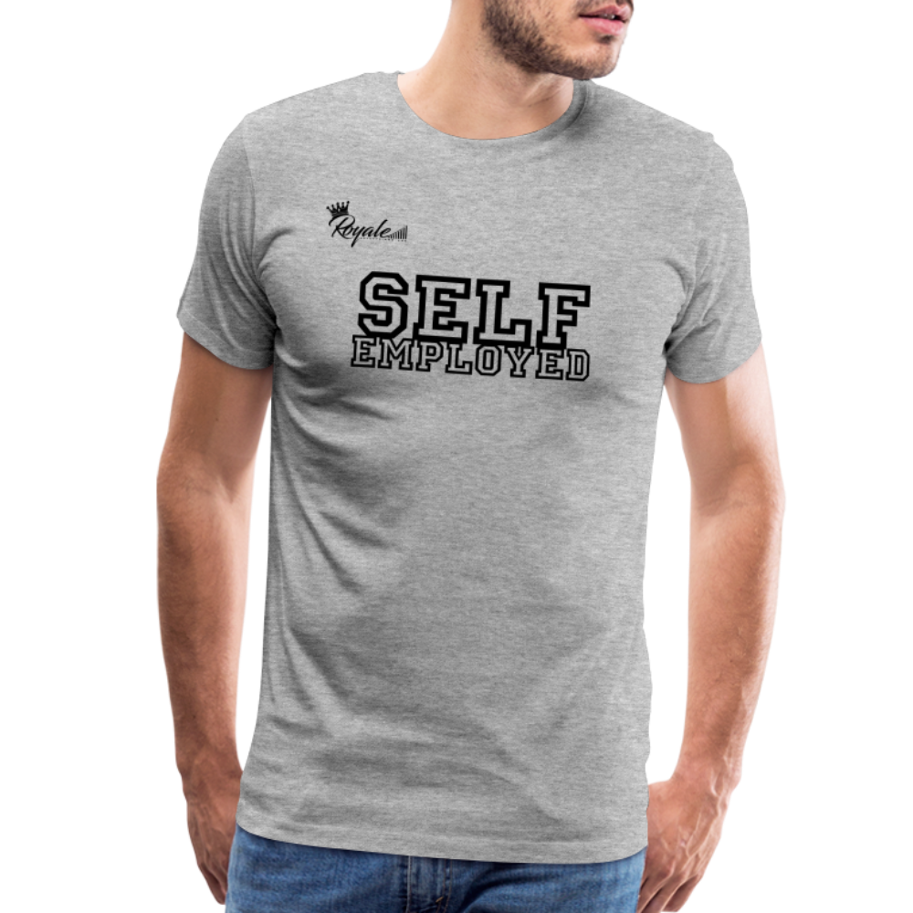 Men's Premium T-Shirt - Self Employed (Black lettering / logo on back) - heather gray