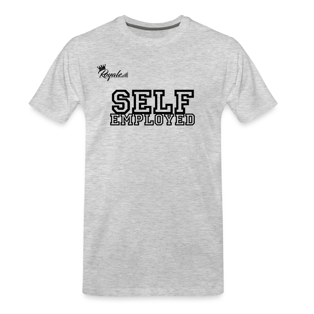 Men's Premium T-Shirt - Self Employed (Black lettering / logo on back) - heather gray