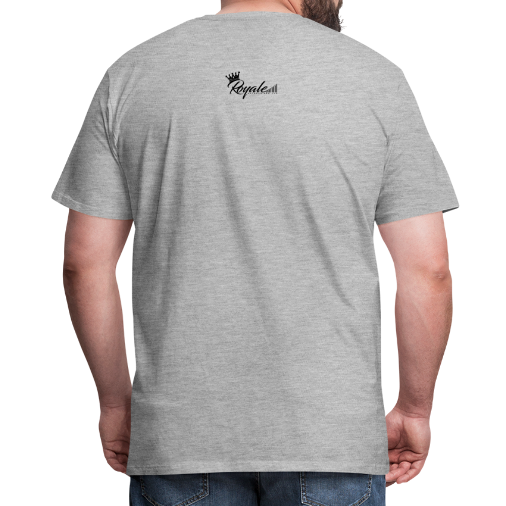 Men's Premium T-Shirt - Self Employed (Black lettering / logo on back) - heather gray