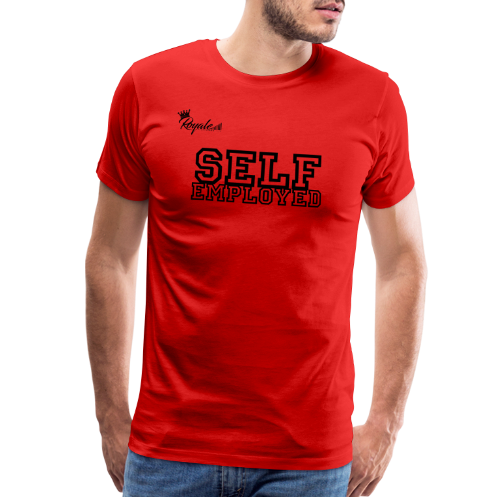 Men's Premium T-Shirt - Self Employed (Black lettering / logo on back) - red