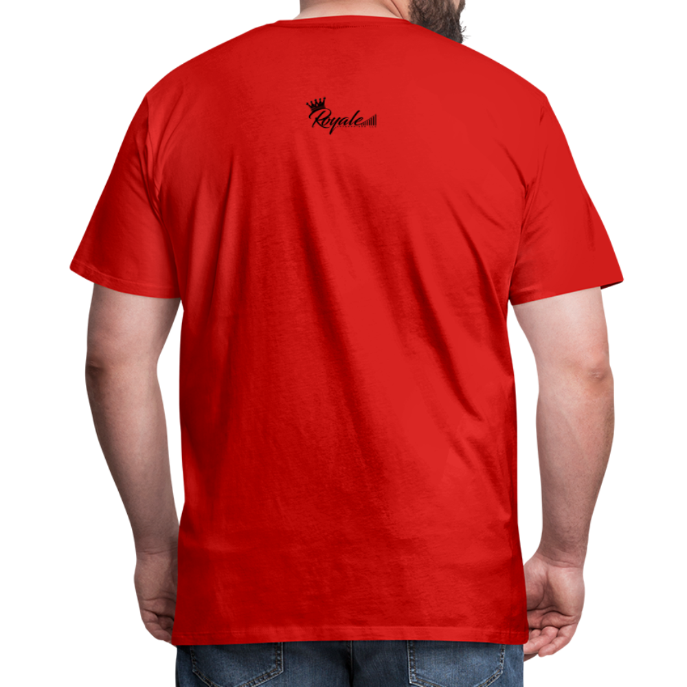 Men's Premium T-Shirt - Self Employed (Black lettering / logo on back) - red