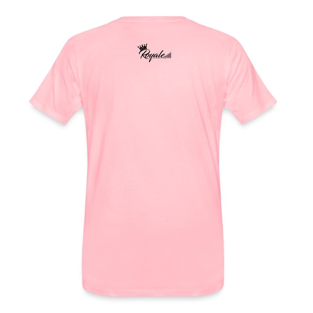 Men's Premium T-Shirt - Self Employed (Black lettering / logo on back) - pink