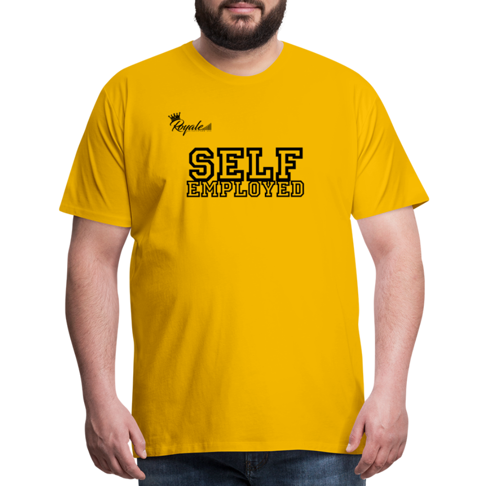 Men's Premium T-Shirt - Self Employed (Black lettering / logo on back) - sun yellow