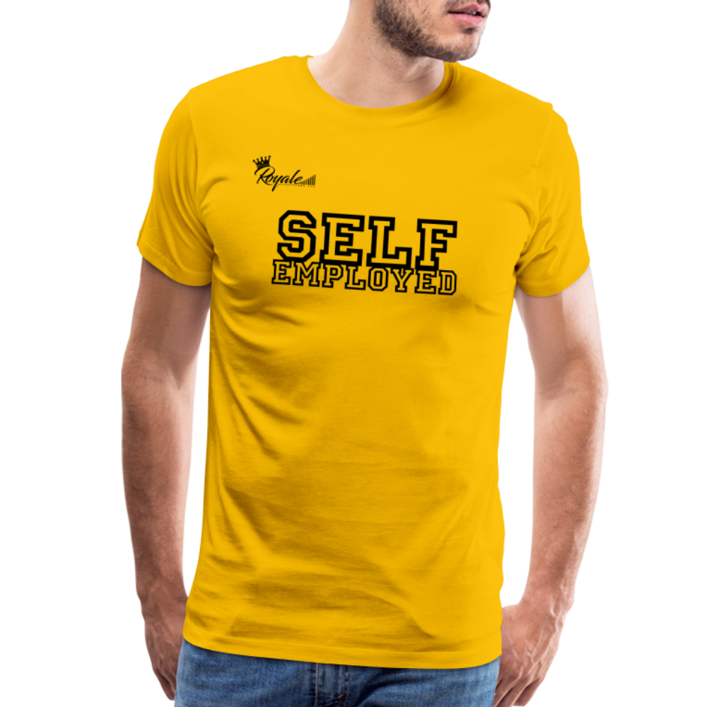 Men's Premium T-Shirt - Self Employed (Black lettering / logo on back) - sun yellow