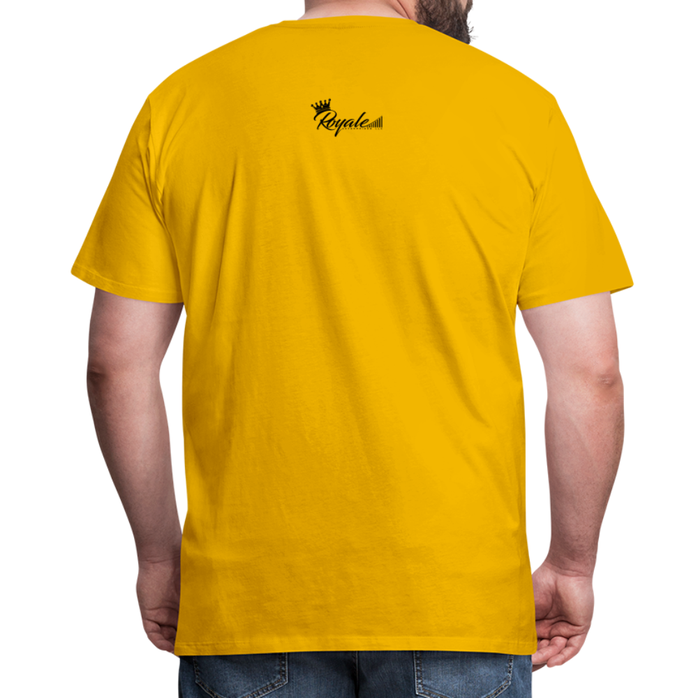 Men's Premium T-Shirt - Self Employed (Black lettering / logo on back) - sun yellow