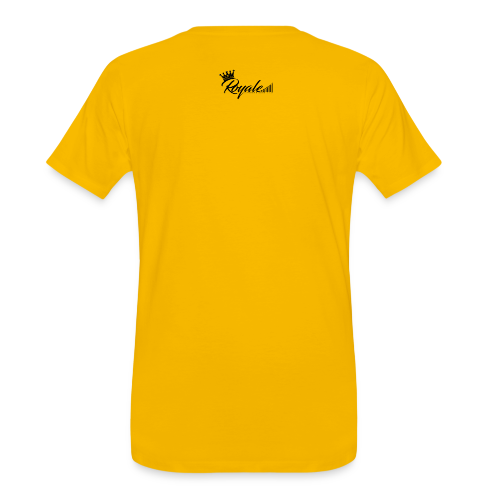 Men's Premium T-Shirt - Self Employed (Black lettering / logo on back) - sun yellow