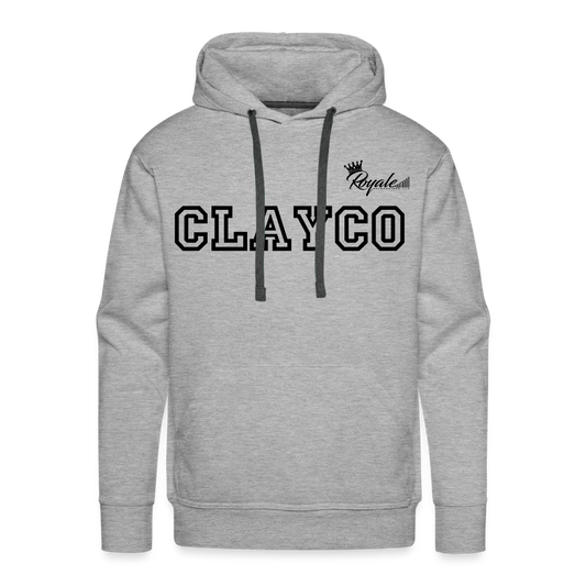 Men’s Premium Hoodie- Clayco (Black Lettering) - heather grey