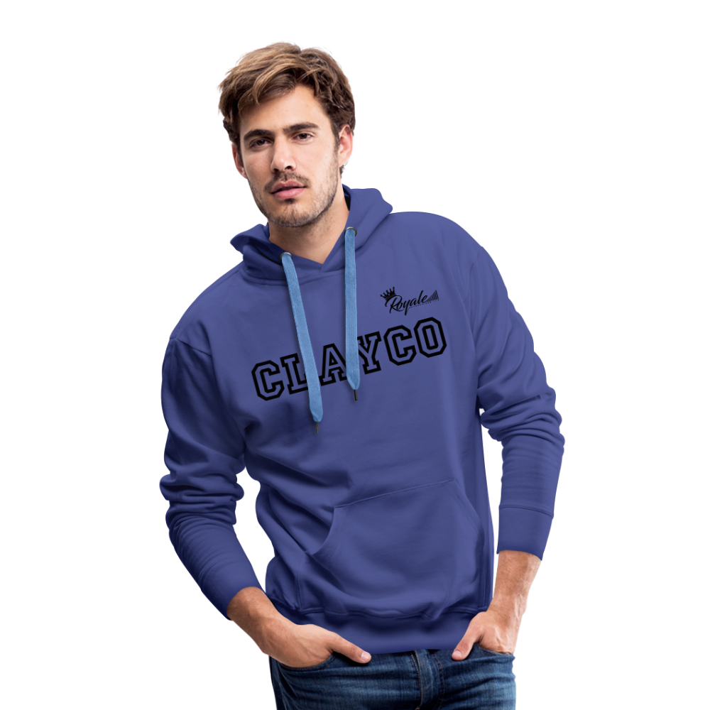 Men’s Premium Hoodie- Clayco (Black Lettering) - royal blue