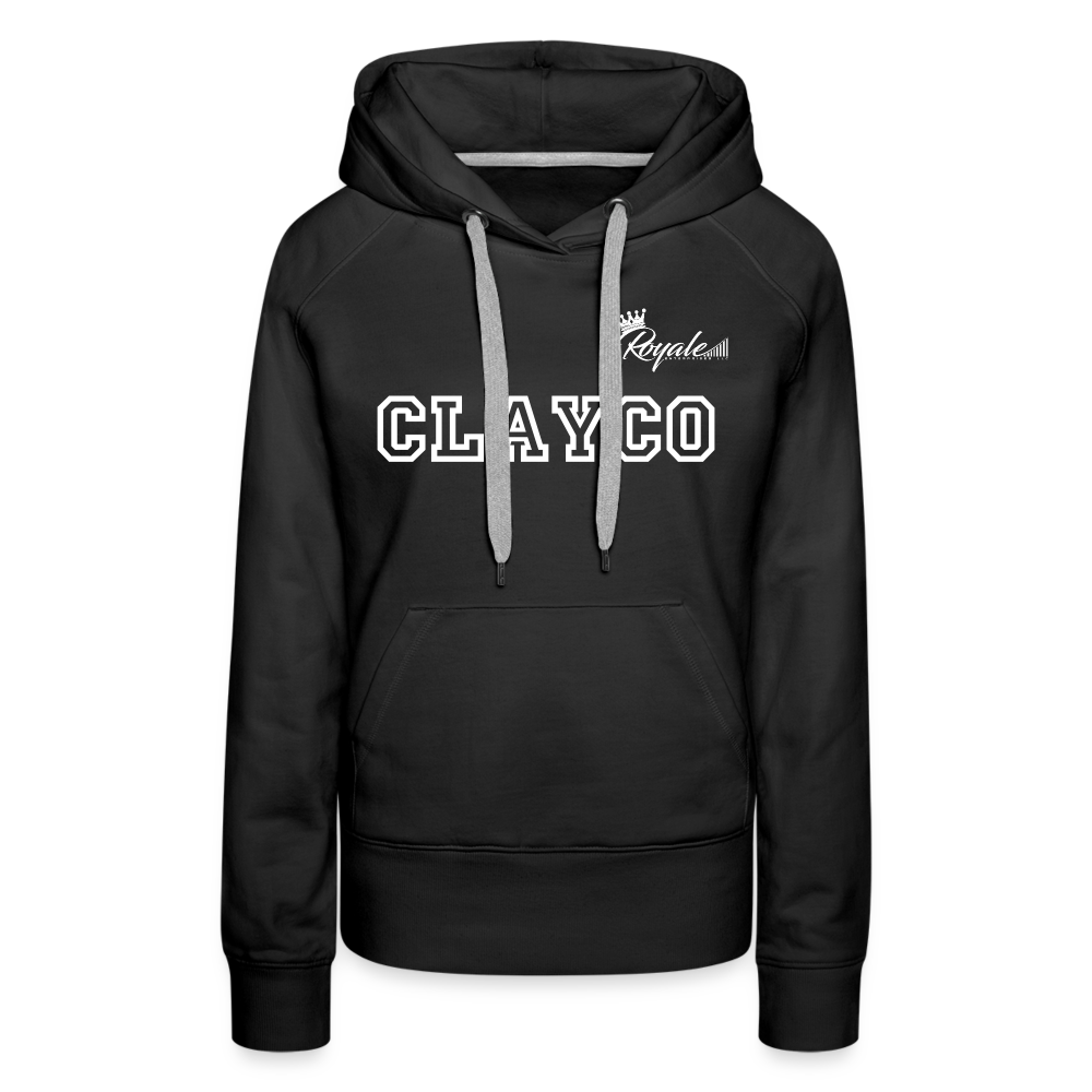 Women’s Premium Hoodie- Clayco (White Lettering) - black