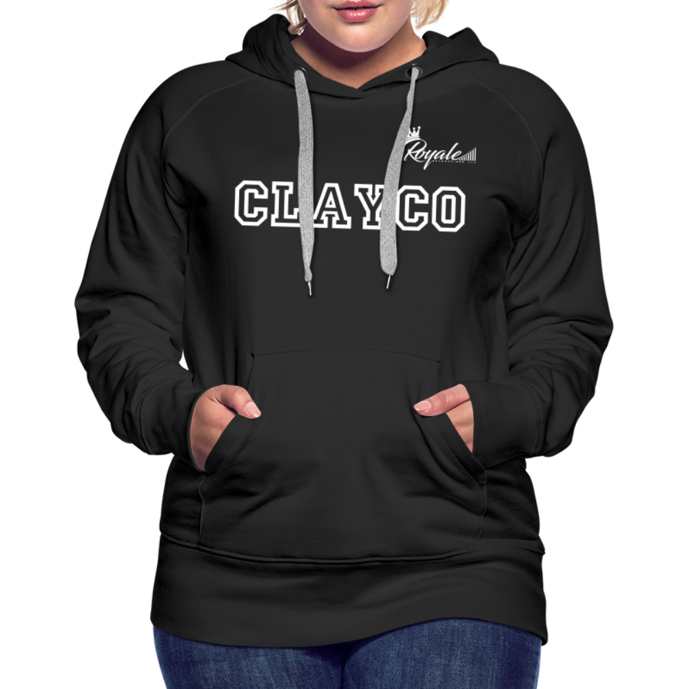 Women’s Premium Hoodie- Clayco (White Lettering) - black