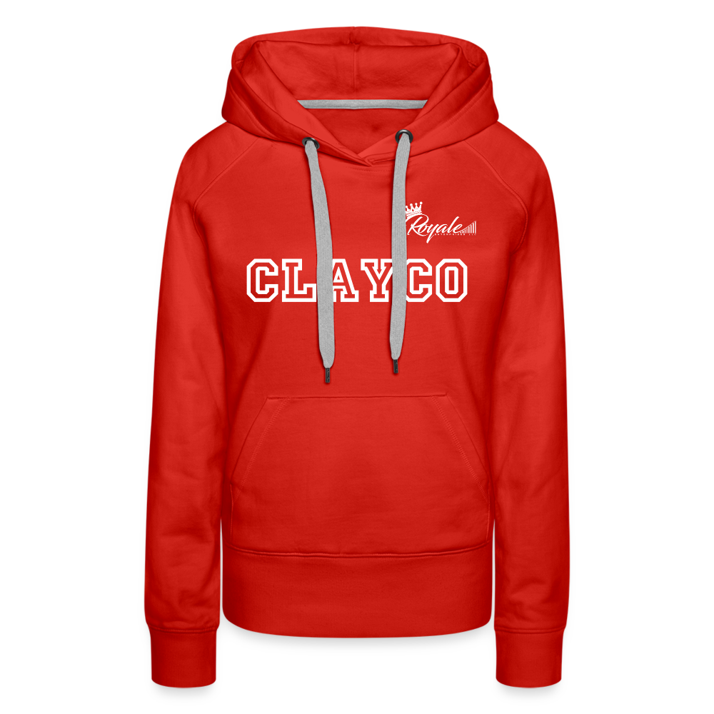 Women’s Premium Hoodie- Clayco (White Lettering) - red