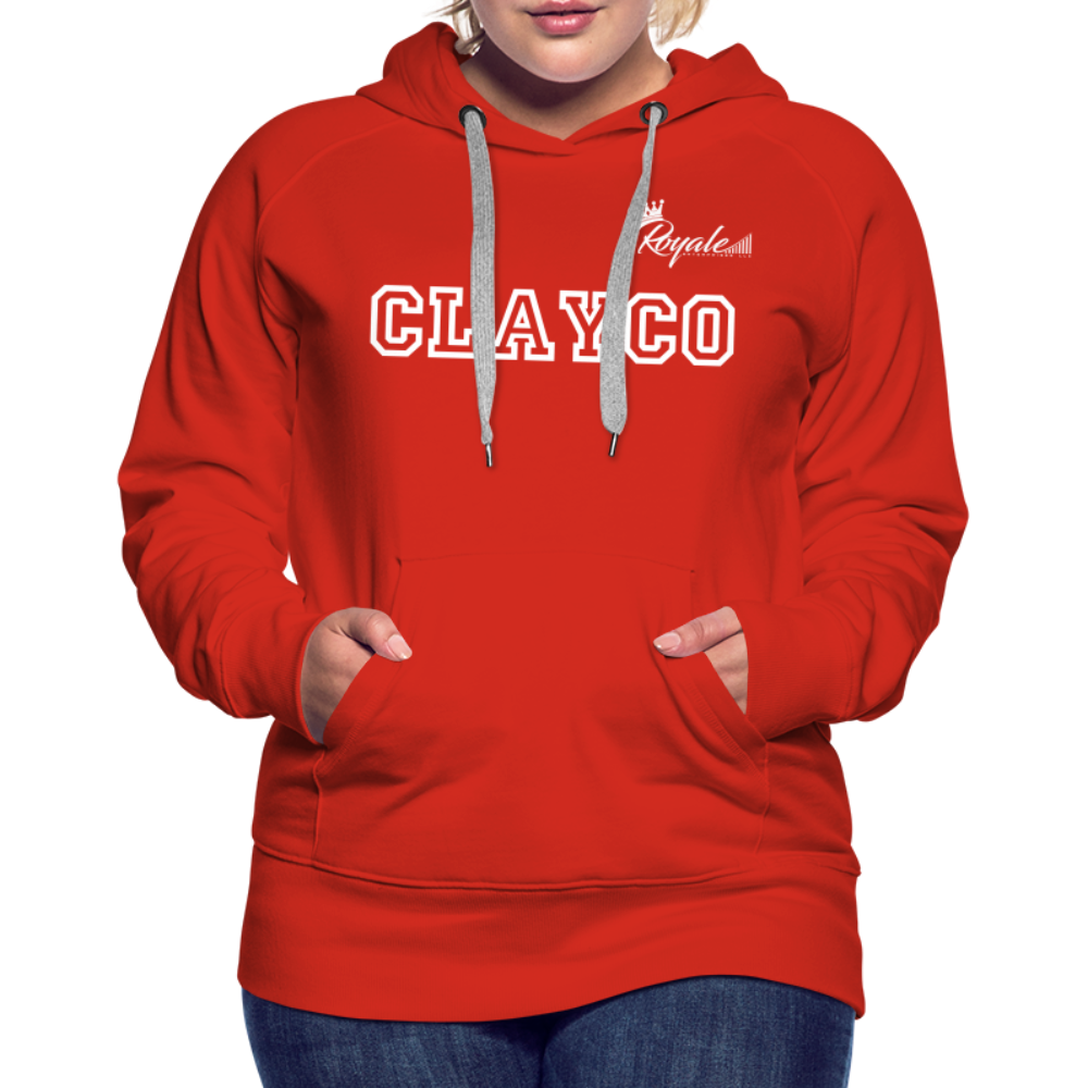 Women’s Premium Hoodie- Clayco (White Lettering) - red