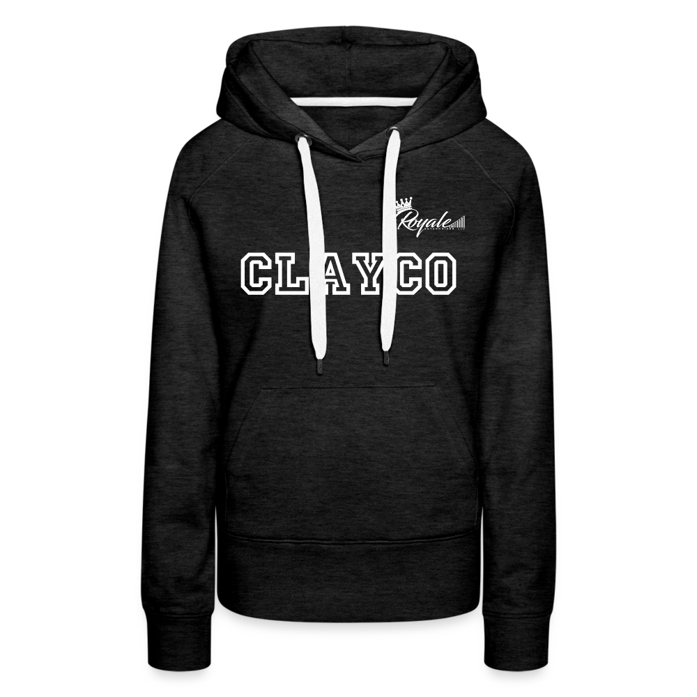 Women’s Premium Hoodie- Clayco (White Lettering) - charcoal grey