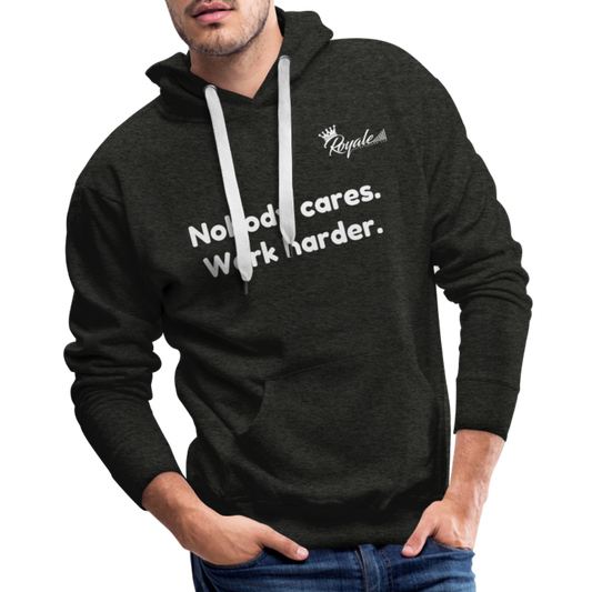 Men’s Premium Hoodie - Work Harder - charcoal grey